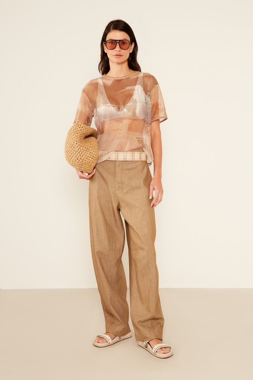 Blusa Malha Estampa Abstrato Rocha - Est Abstrato Rocha