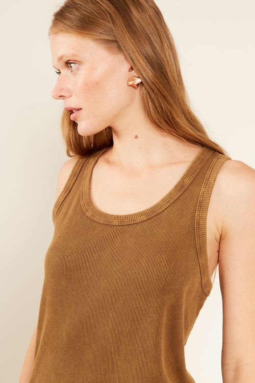 Regata Malha Estonada - Bege Nozes