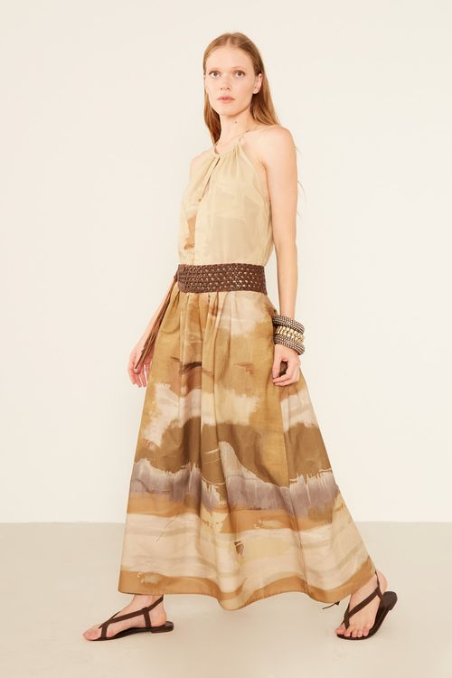 Vestido Estampa Abstrato Rocha - Est Abstrato Rocha