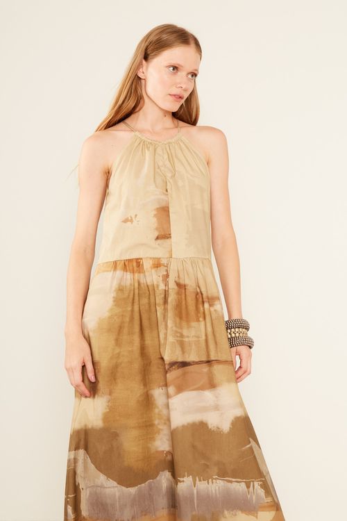 Vestido Estampa Abstrato Rocha - Est Abstrato Rocha