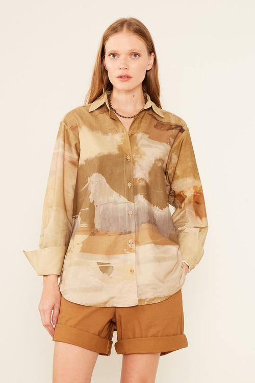 Camisa Estampa Abstrato Rocha - Est Abstrato Rocha
