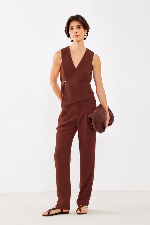 Colete Casual Amarração - Marrom Mocha