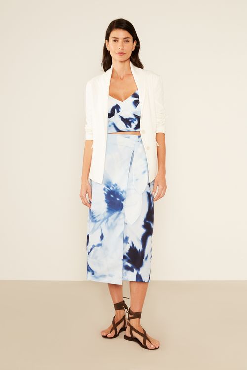 Jaqueta Sarja Lapela Bolso - Off White