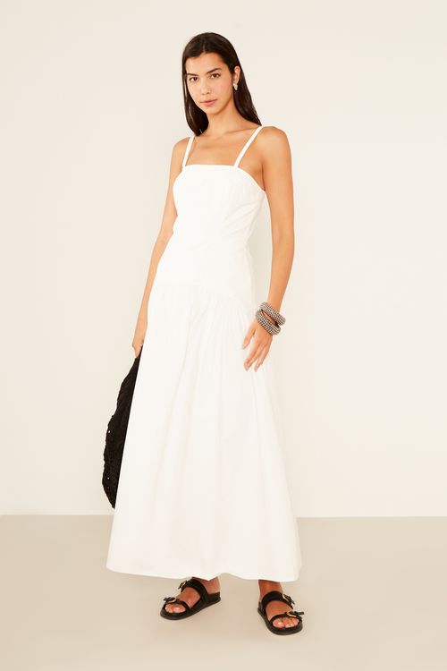 Vestido Casual Algodão - Off White