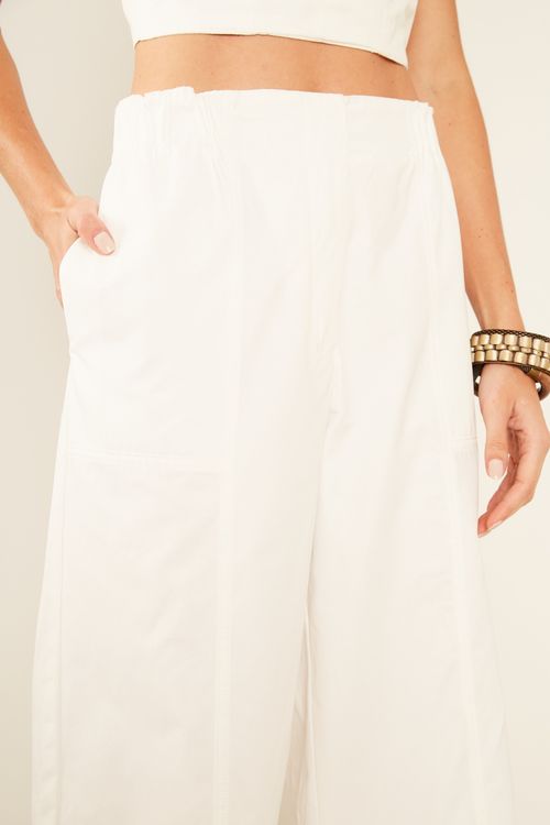 Calça Casual Algodão - Off White