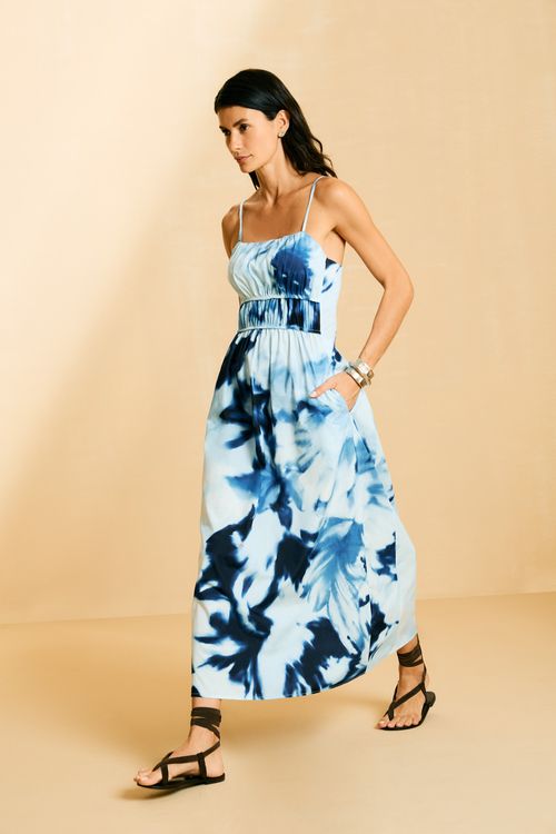 Vestido Midi Estampa Lazur - Est Lazur