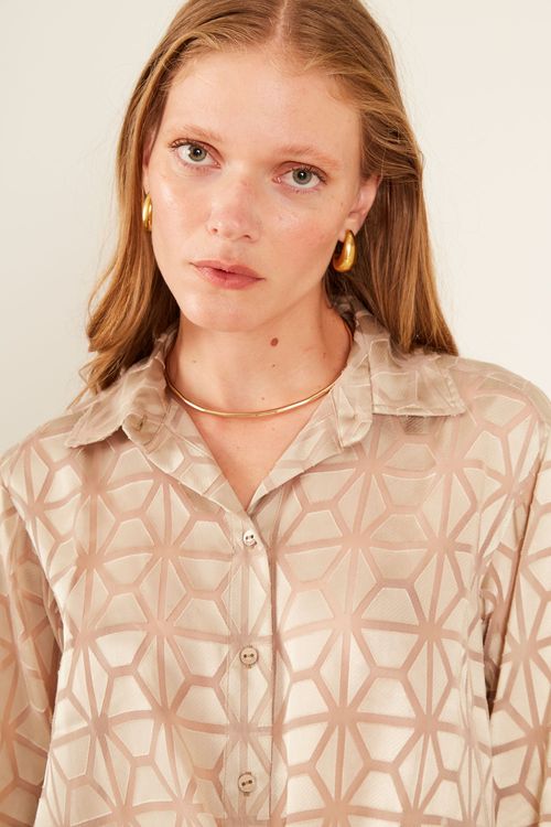 Camisa Devore Chino - Bege Areia