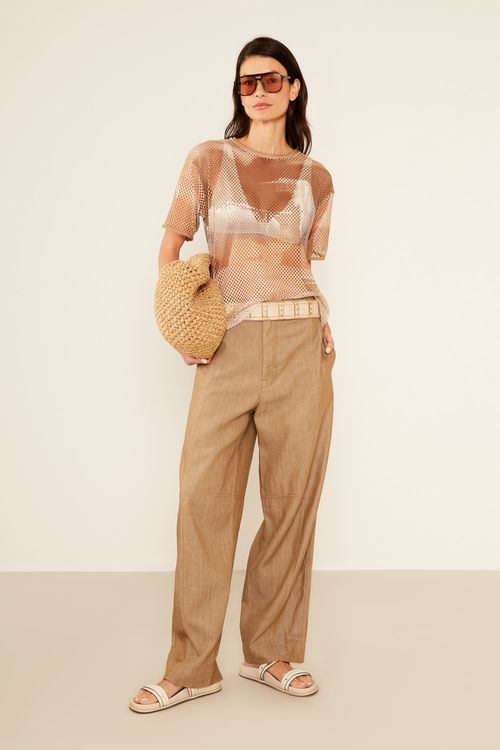 Calça Sarja Ballon - Bege Nozes