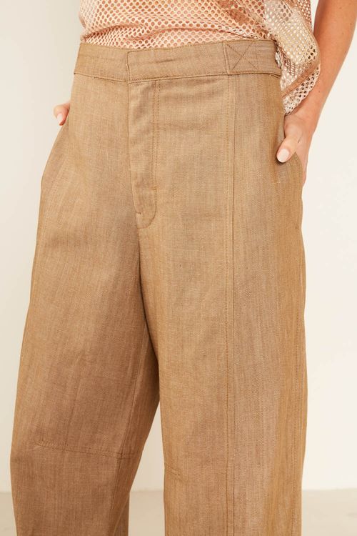 Calça Sarja Ballon - Bege Nozes