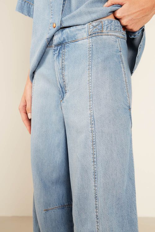 Calça Jeans Ballon Alfaiataria - Jeans
