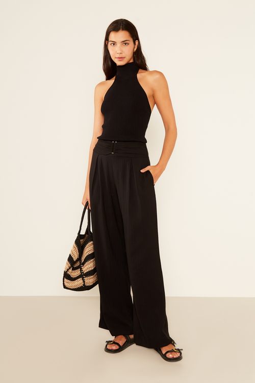 Regata Tricot Maxi Cava - Preto