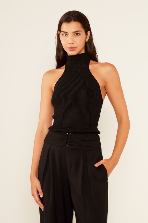 Regata Tricot Maxi Cava - Preto