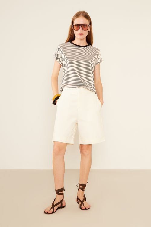 Bermuda Sarja Barra Inglesa - Off White
