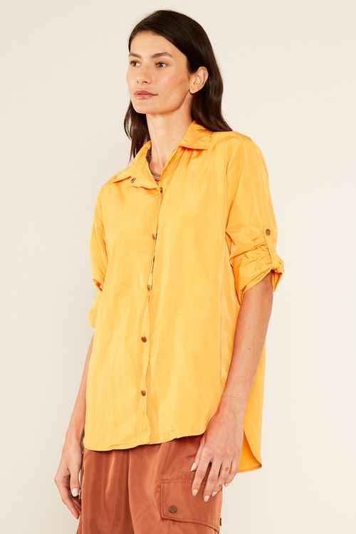 Camisa Tecnho Botões - Laranja Organico