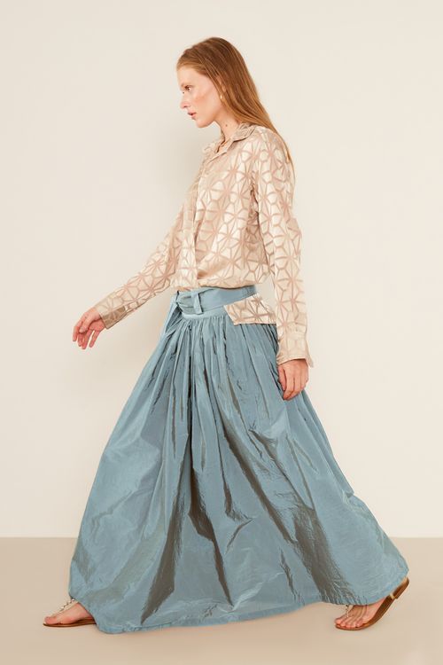 Saia Techno Faixa - Verde Oceanico