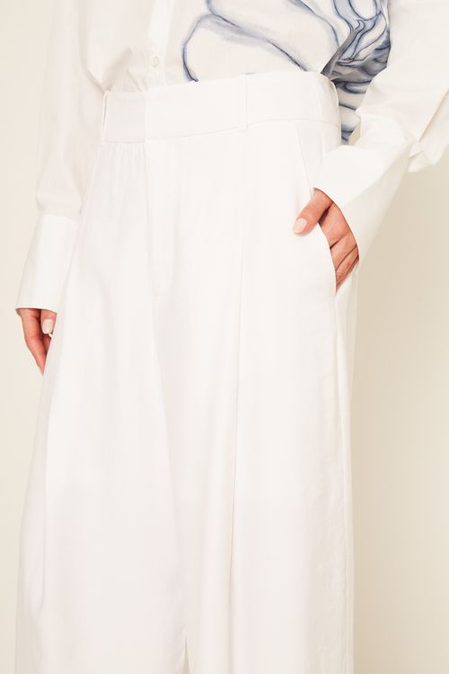 Calça Alfaiataria Com Passante - Off White