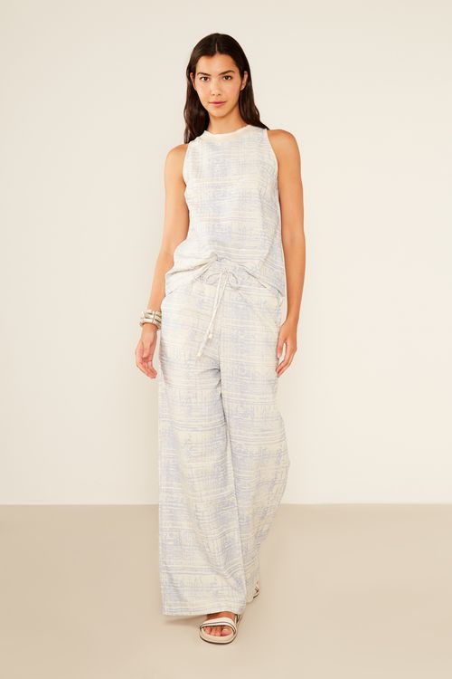 Blusa Alça Estampa Xadrez Blue - Est Xadrez Blue