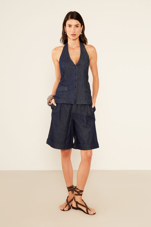 Bermuda Jeans Alfaiataria - Jeans