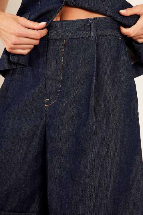 Bermuda Jeans Alfaiataria - Jeans