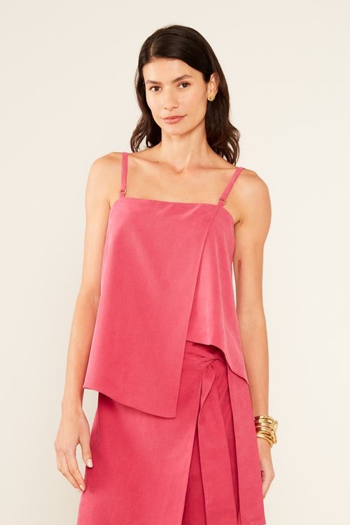 Blusa Alfaiataria Assimétrica - Rosa Radiante