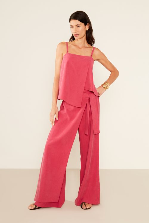 Blusa Alfaiataria Assimétrica - Rosa Radiante