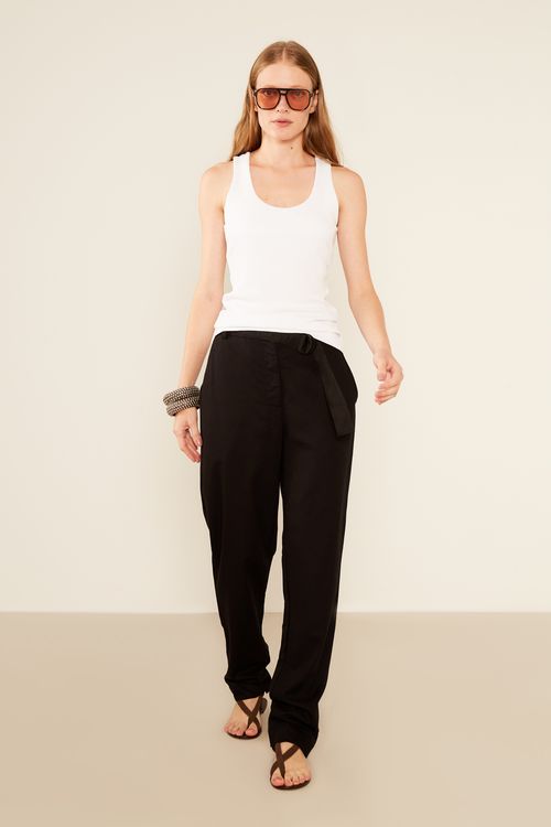 Calça Casual Reta - Preto