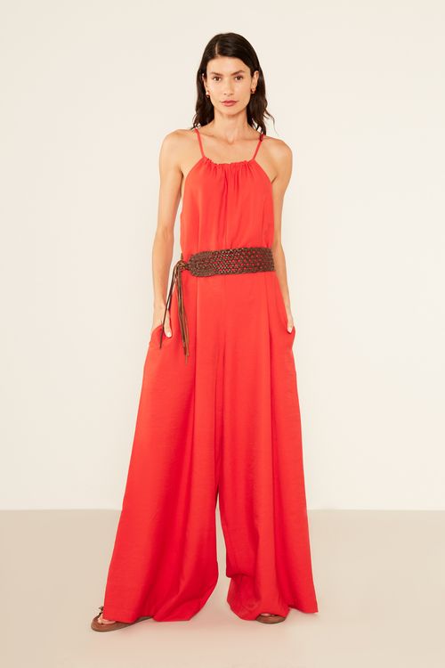 Macacão Casual Cinto - Orange