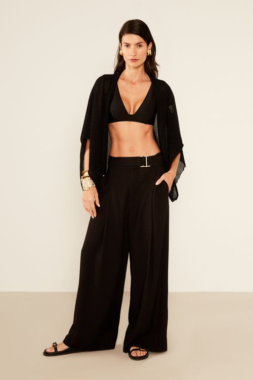 Cardigan Tricot Blusado - Preto