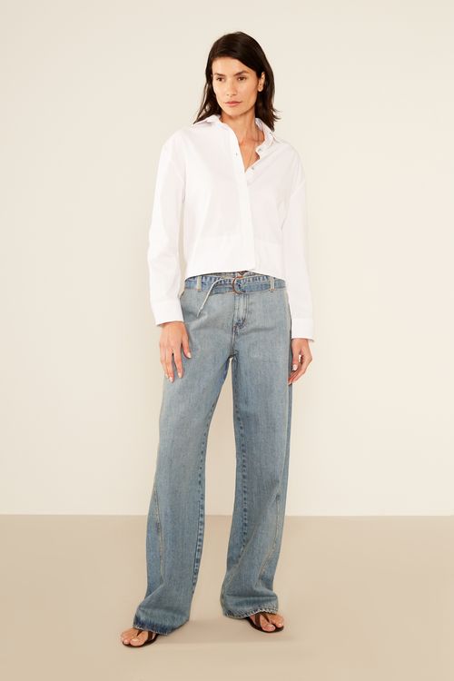 Camisa Casual Tricoline - Branco