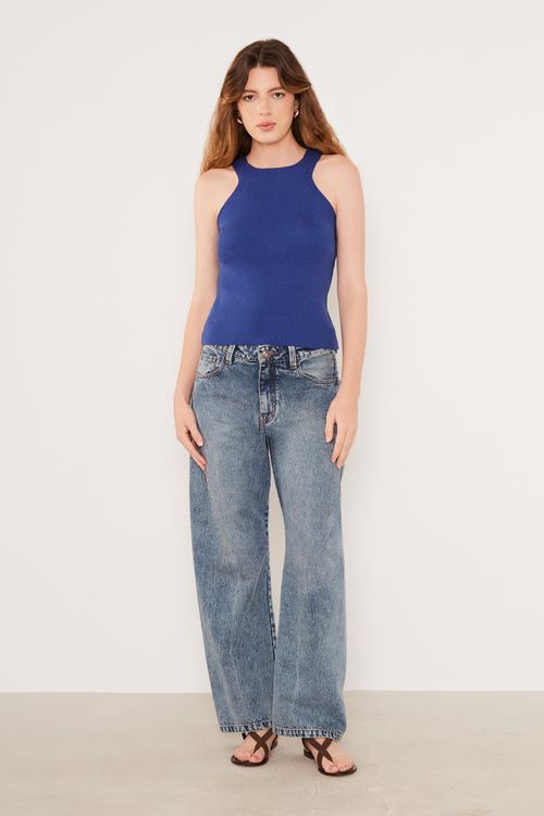 Regata Tricot Lisa Cavada - Azul Dots