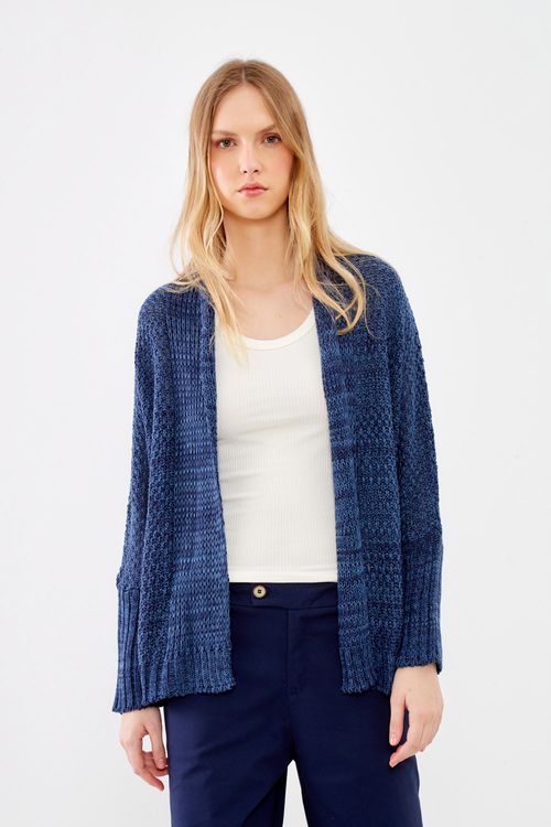 Casaco Tricot Correntes - Azul Dark