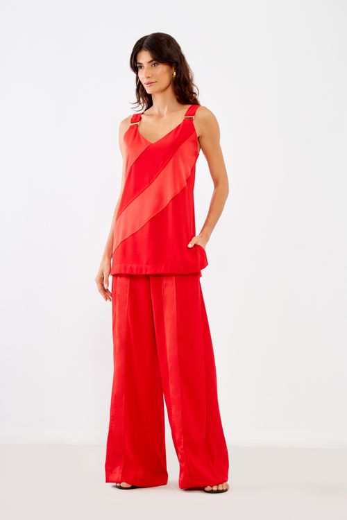 Blusa Algas Casual - Vermelho Scarlet