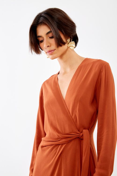 Vestido Casual Evasê - Mogno