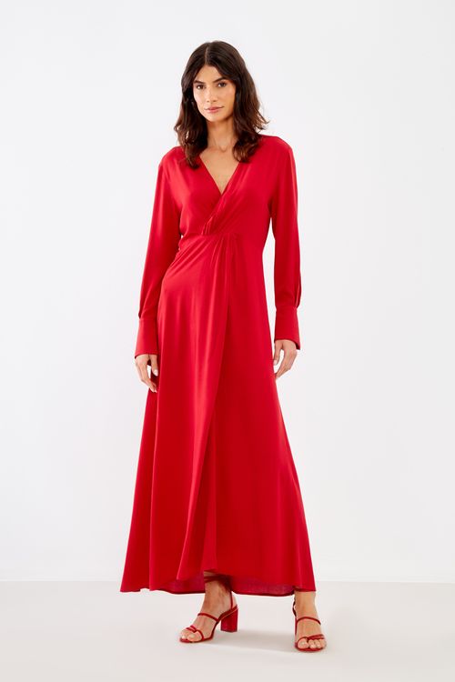 Vestido Alfaiataria Torção - Vermelho Scarlet