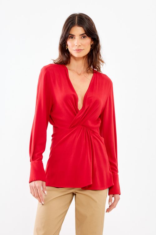 Blusa Alfaiataria Torção - Vermelho Scarlet