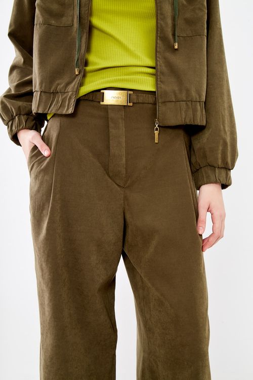 Calça Casual Cinto - Verde Military