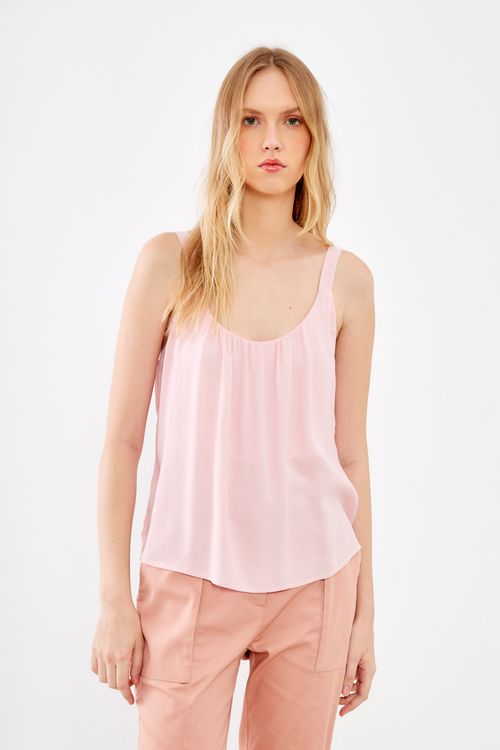 Blusa Casual Decote Franzido - Rosa Manha