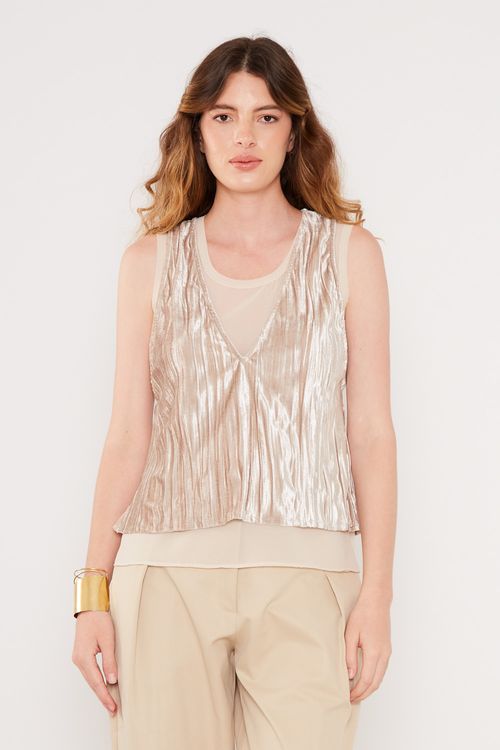 Blusa Malha Veludo Nut - Off Dark