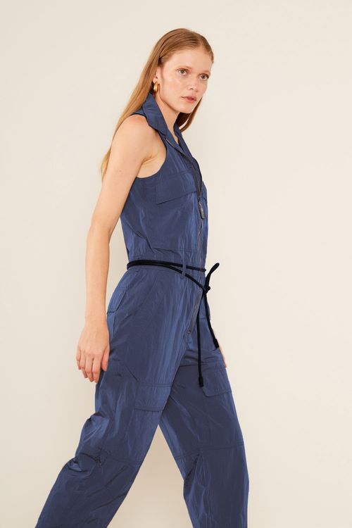 Macacão Techno Zíper - Azul Marinho