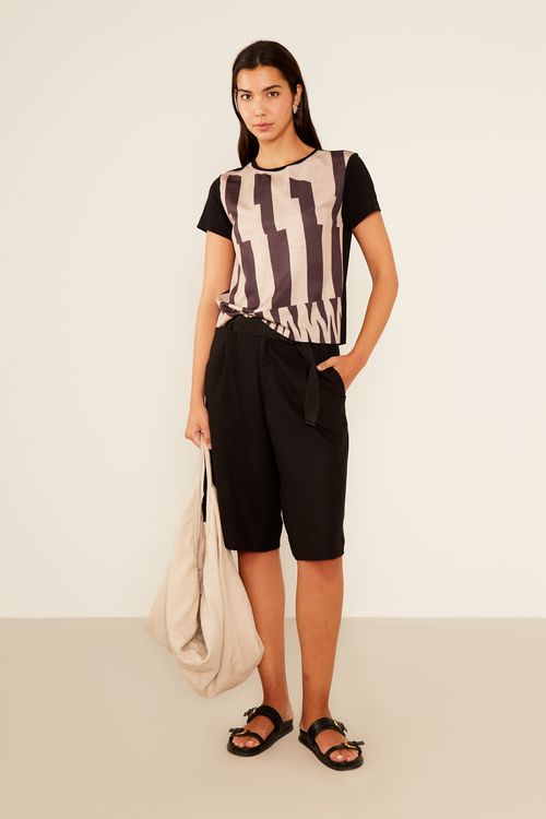 Blusa Malha Silk Balneário - Preto