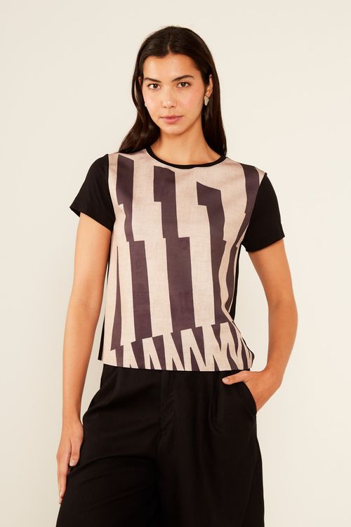 Blusa Malha Silk Balneário - Preto