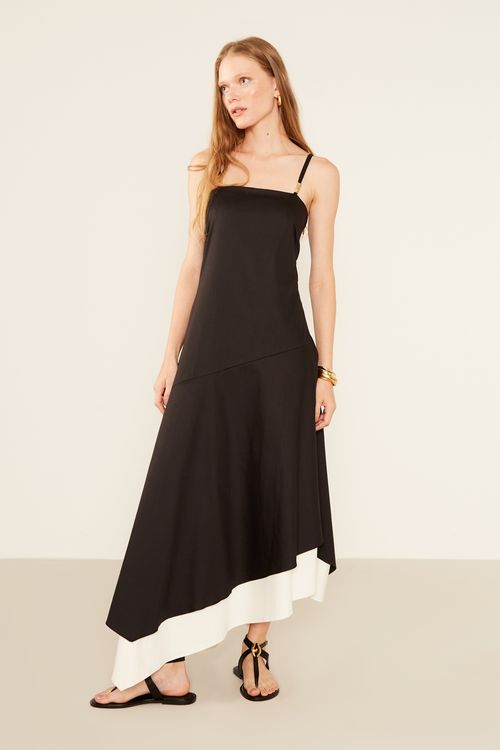 Vestido Alfaiataria Assimétrico - Preto