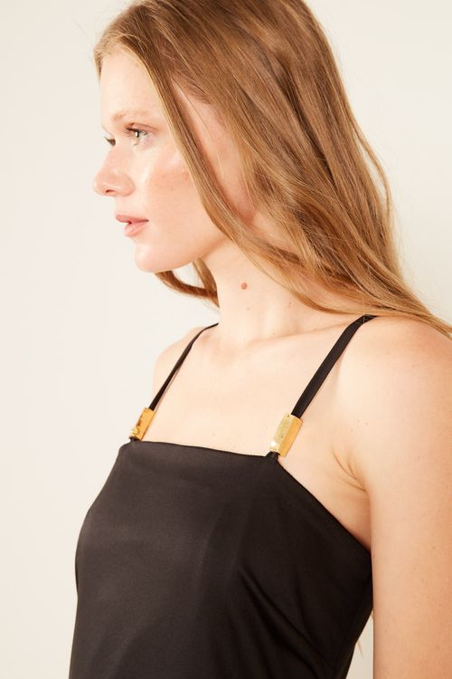 Vestido Alfaiataria Assimétrico - Preto