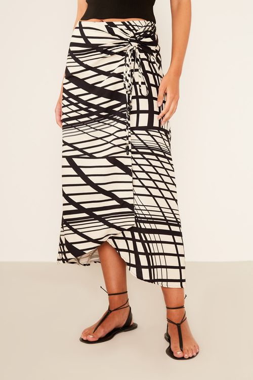 Saia Midi Estampa Linie - Est Linie