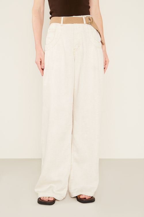 Calça Sarja Wide Leg Nature - Cru