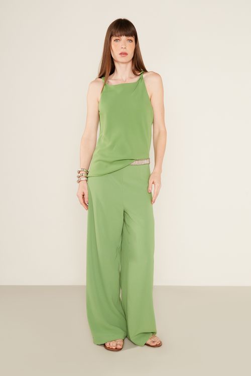 Blusa Casual Detalhe Franzido - Verde Menta