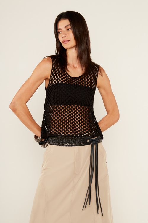 Regata Tricot Textura - Preto