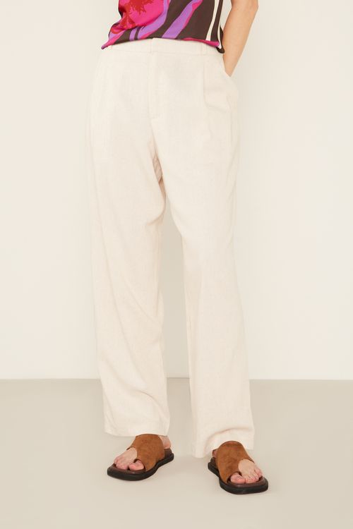 Calça Linho Alfaiataria - Cru