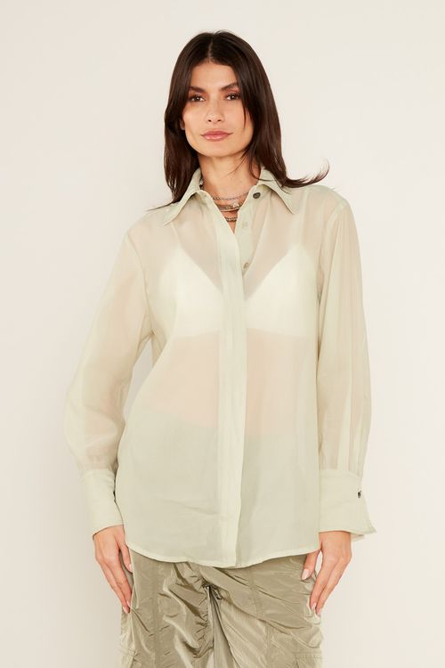 Camisa Organza Bolso - Acqua