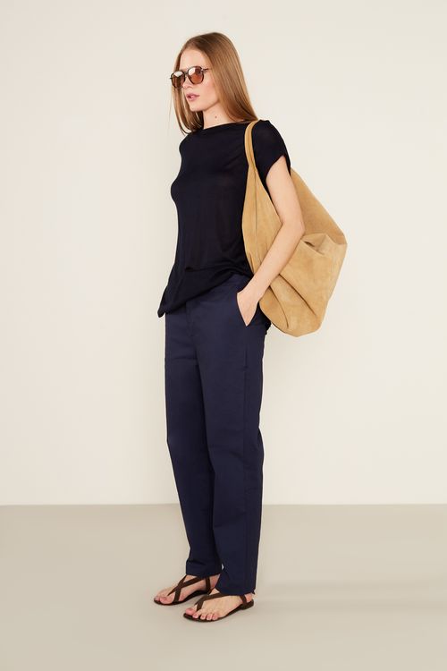 Calça Sarja Bolso Faca - Azul Marinho